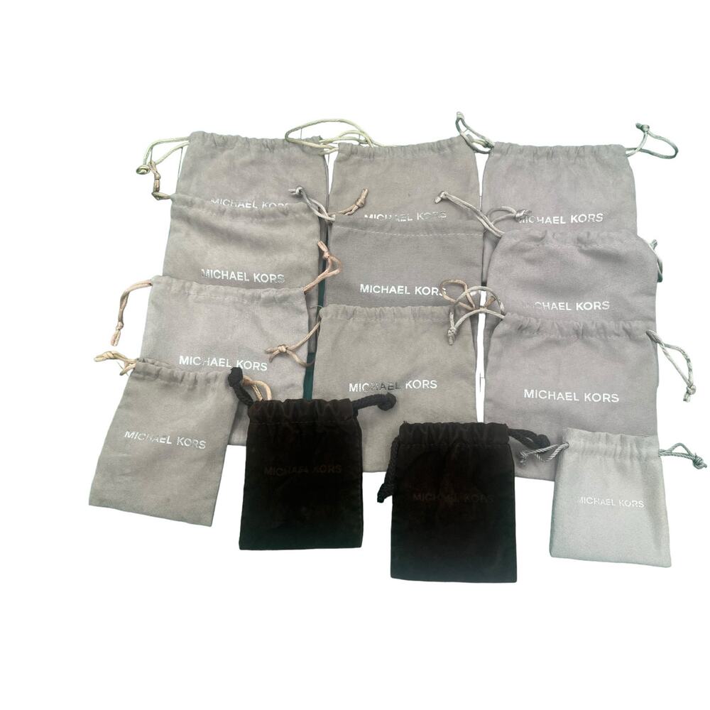 13 Michael Kors Drawstring Jewelry Watch Dust Bag Brown/Gray  Different Sizes